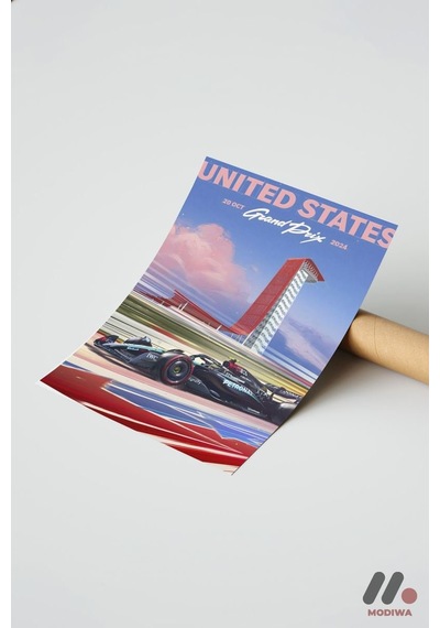 Amerika Grand Prix Austin Afişi, Çerçevesiz Yüksek Kalite Duvar Afişi - Oto Severlere Özel Hediye
