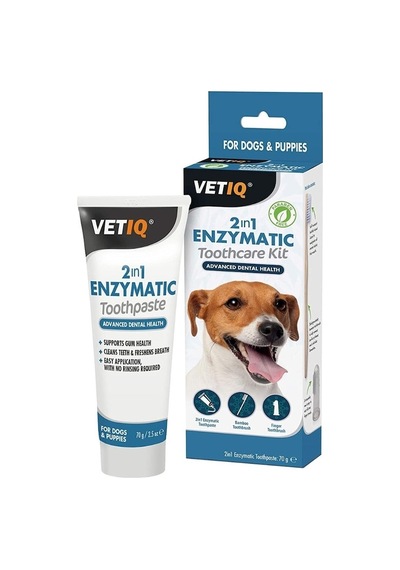 Vetiq 2in1 Enzymatic Köpek Diş Macunu ve Diş Fırçası Seti 70 G