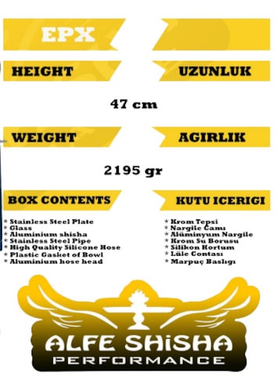 Alfeshisha Epoksi Kırmızı Performans Nargile Takımı