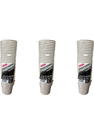 Pappbeger Kulplu Saplı 175 Ml. 6 Oz Kraft Karton Bardak - Gri - 30 Adetlik 3 Paket 3