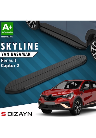 S-dizayn Renault Captur 2 Skyline Siyah Yan Basamak 183 Cm 2020 Üzeri A+ Kalite
