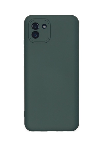 Samsung Samsung Uyumlu Galaxy A03 Kılıf Nano İçi Kadife Silikon - Koyu Yeşil