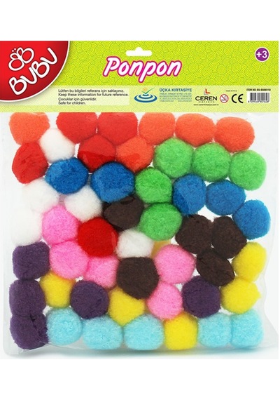 Bu-bu Pon Pon 3 Cm 50 Li Karma Bu-bu00110 Çok Renkli