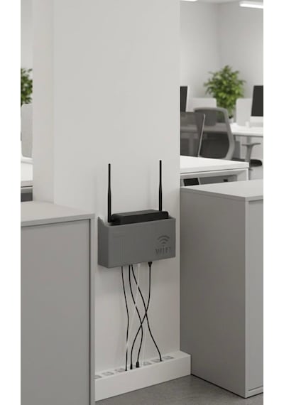 Wifi Saklama Toplama Kutusu Duvara Asılabilir Pleksi Sigorta Kutusu Gri