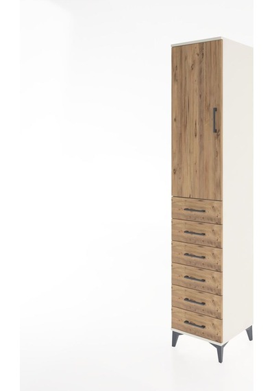 Hyperion Dolap 3 Raflı 6 Çekmeceli Tek Kapaklı 44x44x221 Aytaşı-çam Aytası