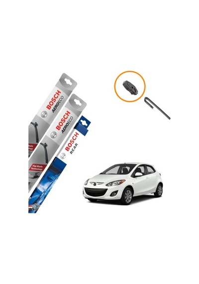Mazda 2 Muz Silecek Takımı Ön Arka Bosch Aeroeco 2007-2014