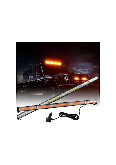 Off Road Led Bar 60cm Sarı Sarı Cob Led Çakarlı Led Bar 4 Ledli - Sarı Sarı