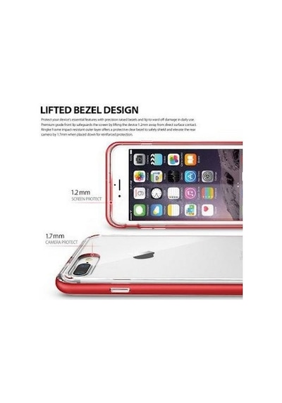 Ringke Frame Apple Uyumlu iPhone 7 Plus İle Çerçeveli Bumper Kılıf Blaze Red