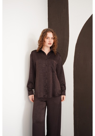 Verymoda Uzun Kollu Gömlek F2101 Kahve