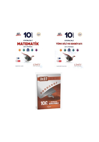 2027 Limit 10. Sınıf Etkinlikli Maarif Matematik + Edebiyat Türk Dili Ve Edebiyatı Soru + Ankapade 3'lü Set