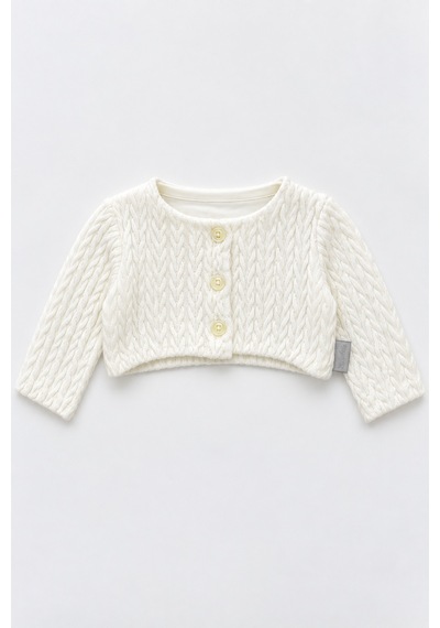 Kız Bebek Örme Bolero 15619 Ekru