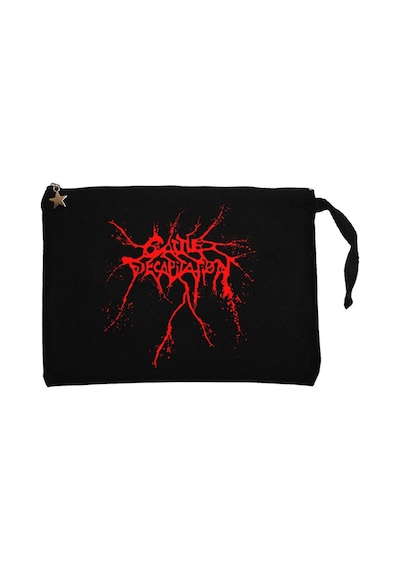Cattle Decapitation Red Logo Siyah Astarlı Cüzdan / El Çantası Siyah