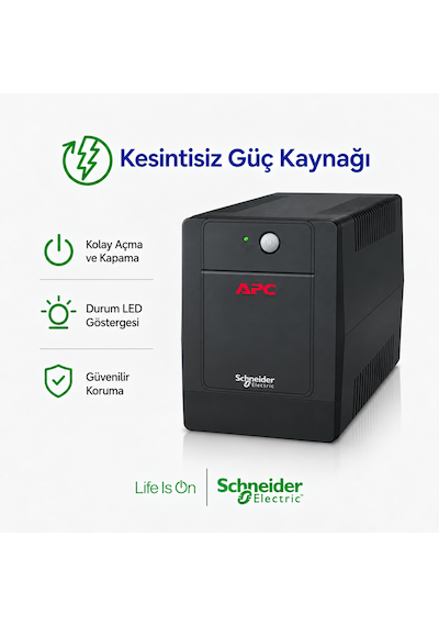 Apc Easy Ups Bvg1200ı-gr 1200va 650w Line Interactive Avr 4 Schuko Priz Kesintisiz Güç Kaynağı