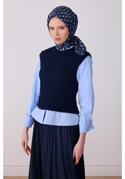 Belli İpek Eşarp - 4308-04 Lacivert Twill