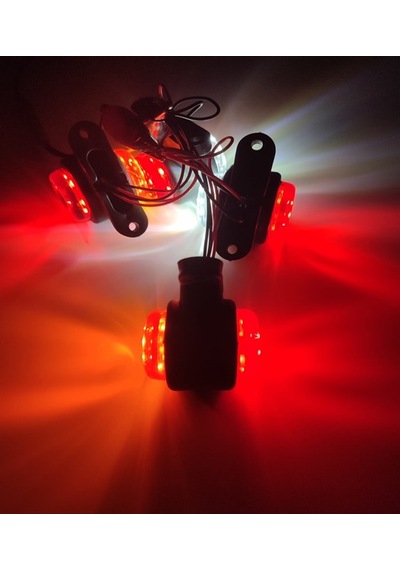 10 Adet 12 Ledli Mini Takoz Lamba 12-24 Volt Sarı Kırmızı