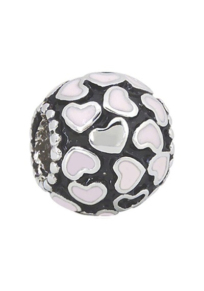 Nur Silver Pembe Kalp Gümüş Charm Nur-bl01303