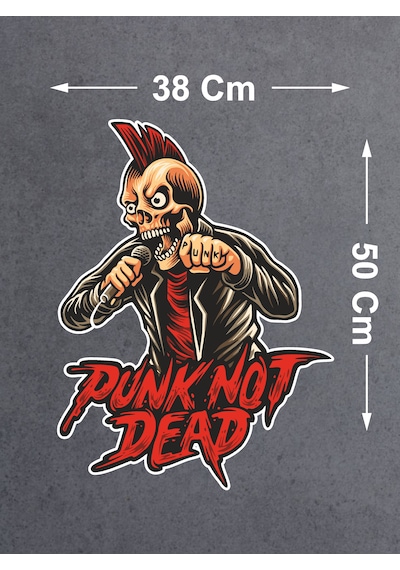 Punk Not Dead Punkçı Sticker - Araba Oto Motosiklet Karavan Sticker - 00033 50x38 Cm