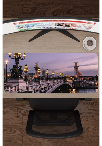Paris Fransa Alexandre Iıı Köprüsü V4 70x30 Xl Gaming Kauçuk Kaymaz Taban Mouse Pad Fare Altlığı