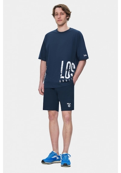 Ucla Ignıso Lacivert Bisiklet Yaka Baskılı Oversize Erkek Tshirt Lacivert Ucla Ignıso Lacivert Bisiklet Yaka Baskılı Oversize Erkek Tshirt Lacivert