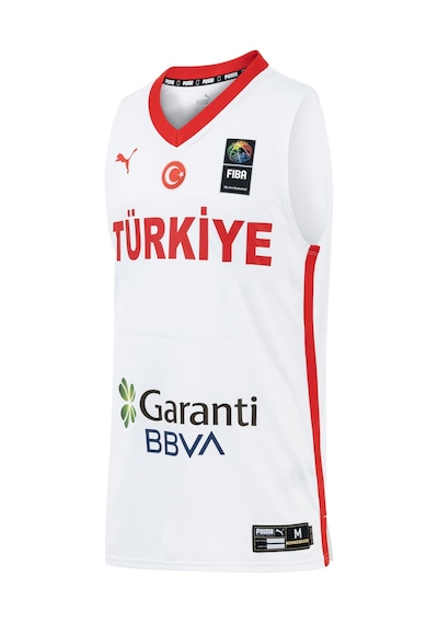 Puma Türkiye Basketbol Milli Takım Erkek V-yaka Basketbol Forması 612020 01 Beyaz