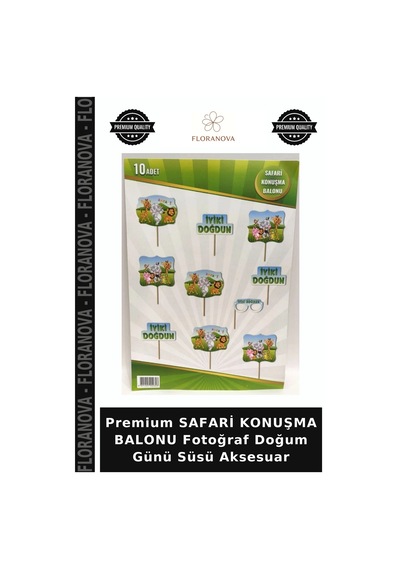 Premium Safari Konuşma Balonu Fotoğraf Doğum Günü Süsü Aksesuar Tüm Yaşlar