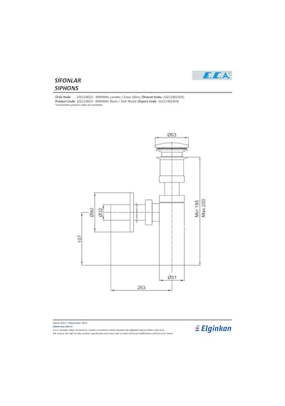 Eca Minimal Eviye ve Lavabo Sifonu 102119023 Krom
