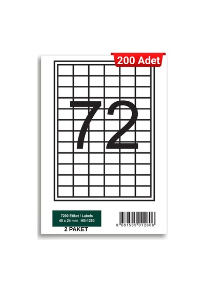 Herboy Hb-1260 40 X 24 Mm A4 Laser Etiket 200 Adet
