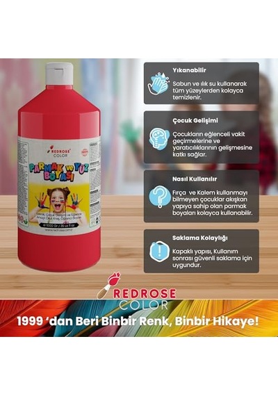 Kırmızı Parmak Boyası 1000 Gr 0,15 L