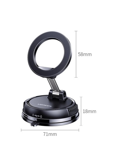 Ultra Güçlü Vakumlu Ve Mıknatıslı 360+360 Hareketli Metal Magsafe Telefon Tutucu Krom