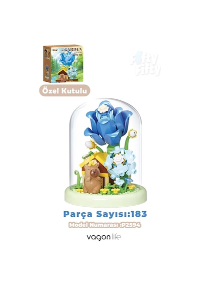 Panlos Yko Serisi Kapibara Figürlü Lale Modeli 183 Parça Oyuncak Blok Yapım Seti Ff-p2594