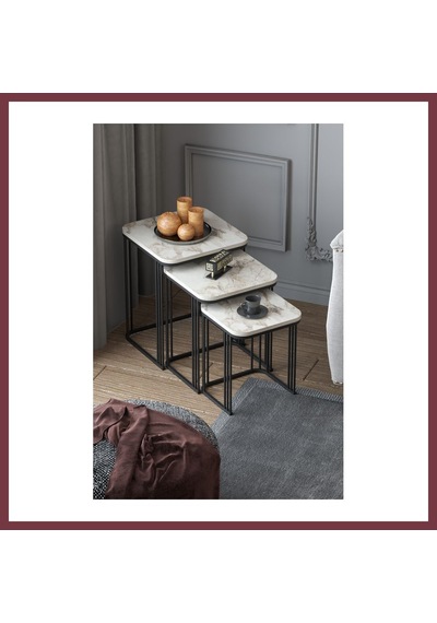 Storeşahin Alize Zigon Beyaz Mermer Desen 3'lü Shn0720 Beyaz - Mermer