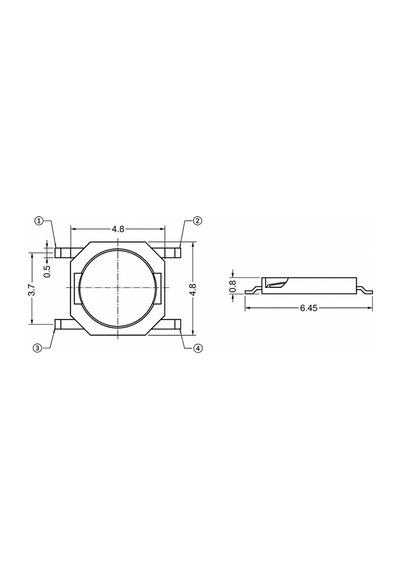 50 Adet 4.8x4.8x0.8 Mm Smd Tact Switch 4 Pin Metal Membranlı Buton