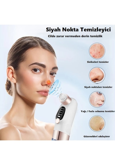 3 Modlu Vakumlu Siyah Nokta Temizleyici Su Bazlı Gözenek Temizleme Usb Şarjlı Cihaz