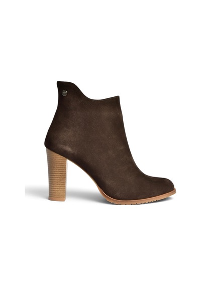 Fox Shoes Z654047961 Kahverengi Hakiki Deri Süet Kalın Topuklu Kadın Bot