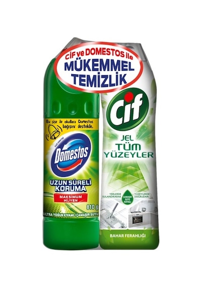 Domestos Ultra Çamaşır Suyu 810 G + Cif Tüm Yüzeyler 750 ML
