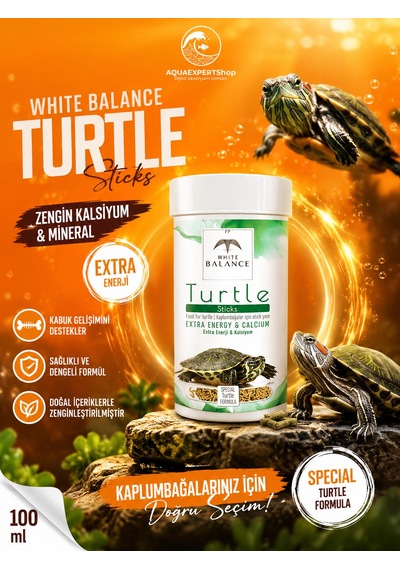 White Balance - Turtle Sticks - Kaplumbağa Yemi - Zengin Kalsiyum Ve Mineral - 100 Ml