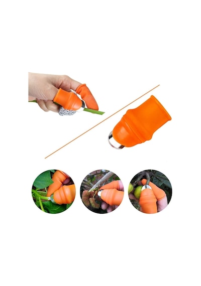 Kyrotech 6'li Silikon Başparmak Bıçağı Ve Kesilmeye Dayanıklı Parmak Kılıfı Seti, Meyve Ve Sebze Toplama İçin