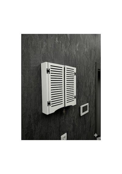 Elektrik Pano Düzenleyici Duvar Düzenleyici Ahşap Dekoratif Beyaz Kutu Anahtarlık Düz Çizgi Beyaz