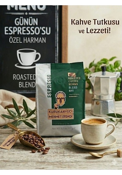 Mehmet Efendi Espresso Blend No1 Kavrulmuş Çekirdek Kahve 250 Gr