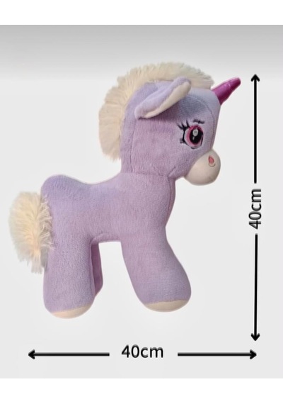 Boynuzlu Lila At Pony Unicorn 40 Cm Sevimli Konforlu: Peluş Uyku Yastığı Ve Sarılma Arkadaşı Dekoratif Oyuncak