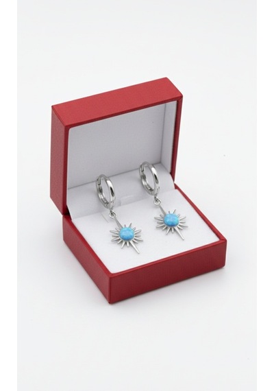 Çekirdekjewelry 925 Ayar Gümüş Rodyum Kaplama Opal Taş Küpe Gri
