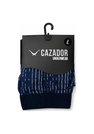 Cazador Erkek Boxer Desenli Pamuklu Ve Likralı 93030 Mavi