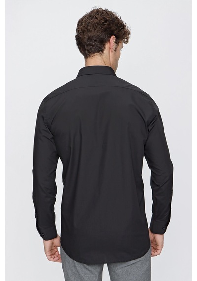 İmza Siyah Uzun Kol Düz Bez Ayağı 041 Sert Yaka Basic Comfort Fit Gömlek 1004245051 Siyah İmza Siyah Uzun Kol Düz Bez Ayağı 041 Sert Yaka Basic Comfort Fit Gömlek 1004245051 Siyah