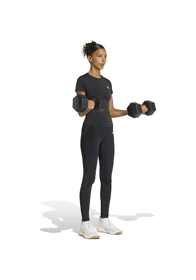 Adidas Power Essentials Workout Contour Kadın Siyah Yuvarlak Yaka Tişört Siyah