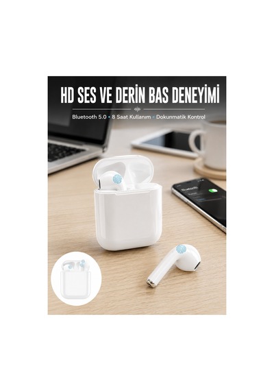 2.nesil Tws Bluetooth Kulaklık Yüksek Ses Kaliteli Yeni Nesil Renk