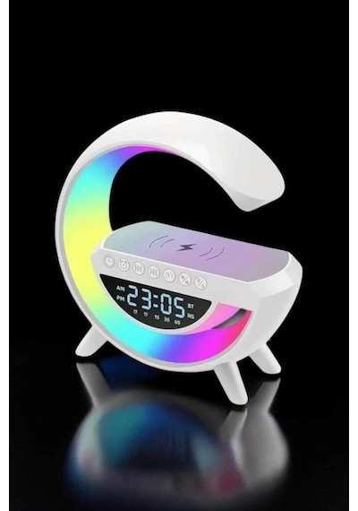 Hubrendy Tekno Bluetooth Hoparlör Dijital Göstergeli Wireless Şarj Rgb Işıklı