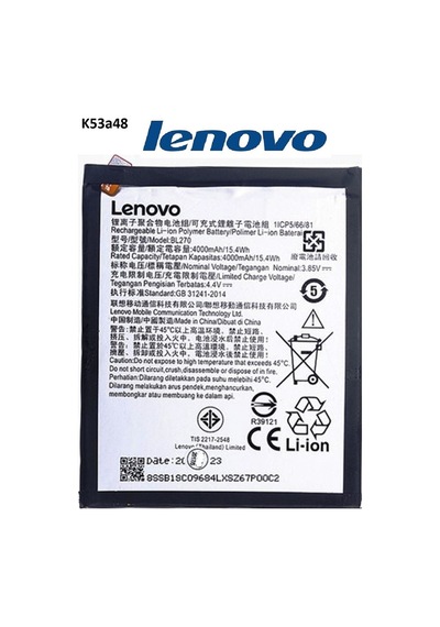 Lenovo K6 Note Pil - Batarya K53a48 Bl270