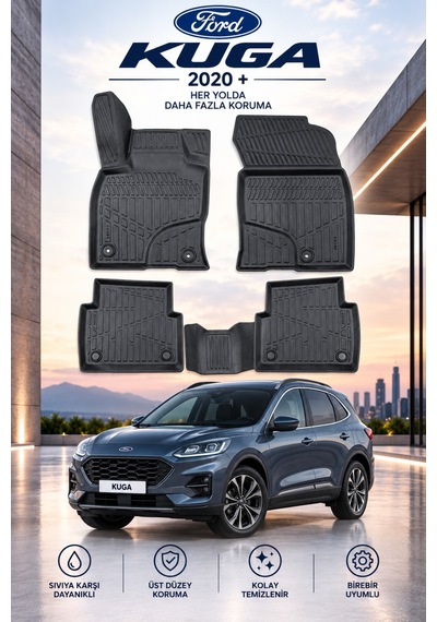Ford Kuga 2020+ Aracınıza Özel Üretim Havuzlu Paspas Takımı A+ -mod-