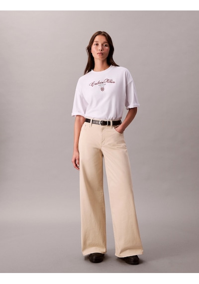 Calvin Klein Kısa Kollu Oversize Ck Ny Kadın Beyaz T-shirt Lv047e232g-yaa Beyaz