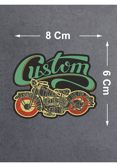 Retro Motosiklet Sticker - Araba Oto Motosiklet Karavan Sticker - 02507 8x6 Cm